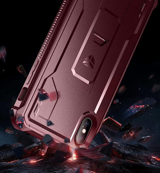 Husă blindată pentru iPhone XS Max, Dexnor Full Body, roșu