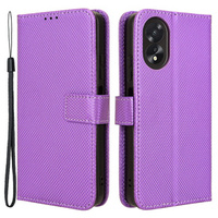 Cu clapetă pentru Oppo A38 4G / Oppo A18 4G, Wallet Smart Magnet, violet