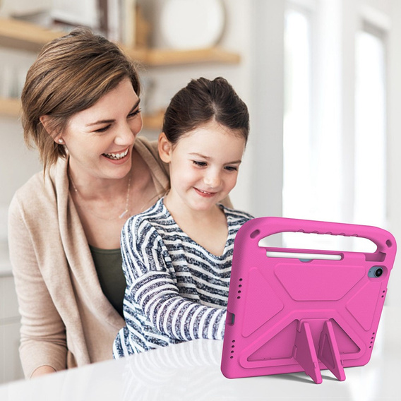 Husă pentru copii pentru iPad 11" 2025 A16 (11 gen.) / iPad 10.9" 2022 (10 gen.), cu mâner, roz