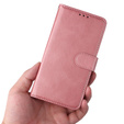 Cu clapetă pentru Samsung Galaxy A34 5G, Leather Wallet, roz rose gold