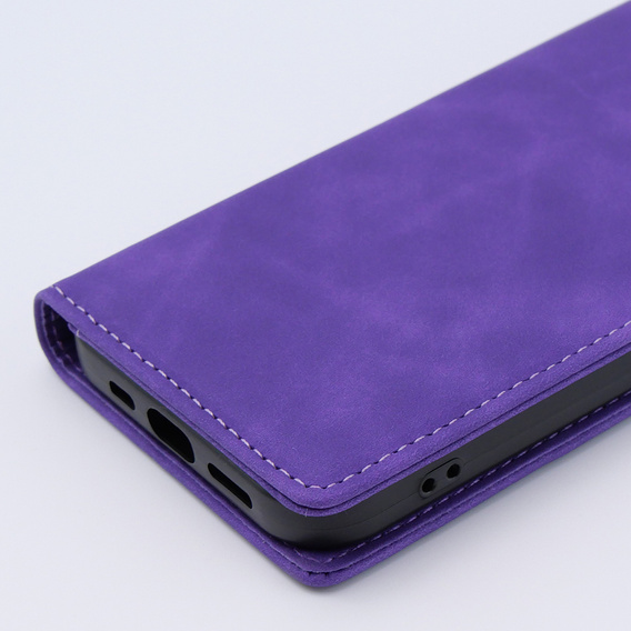 Husă pentru iPhone 15, ERBORD Vintage, portofel cu clapetă, violet