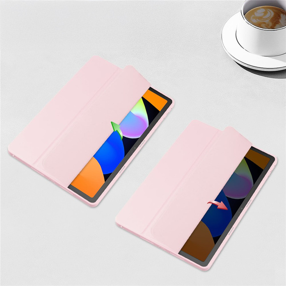 Husă pentru Lenovo Idea Tab 11" 2025 TB336FU TB336ZU, cu spate transparent și suport pentru stylus, roz