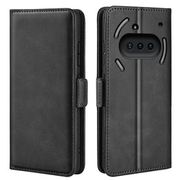 Cu clapetă pentru Nothing Phone 3a, Leather Wallet, negru