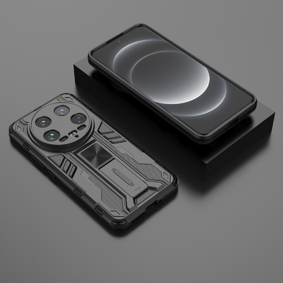 Husa pentru Xiaomi 14 Ultra, Military kickstand, negru