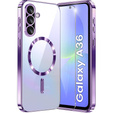 Husă pentru Samsung Galaxy A36, Electro MagSafe, violet + Sticlă pentru ecran