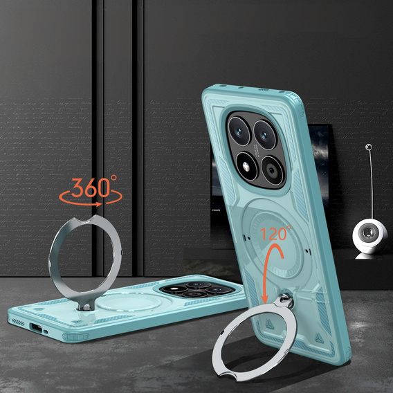 Carcasă pentru Xiaomi Redmi Note 14 Pro 5G /  Poco X7 5G, Military MagSafe, albastru + 9H Glass