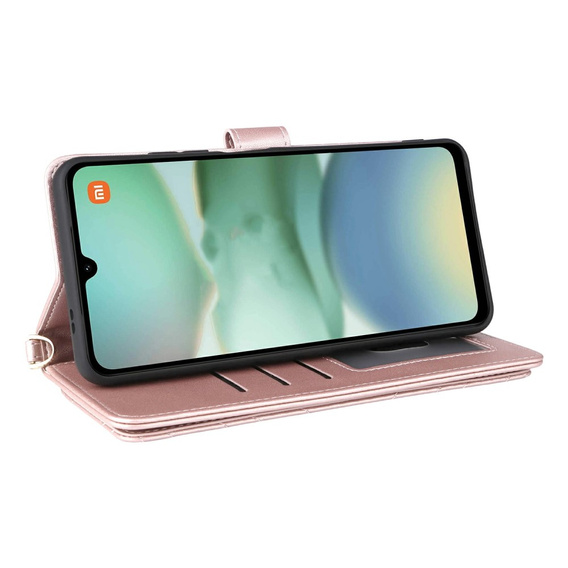 Carcasă cu clapetă pentru Xiaomi Redmi A5, Crossbody Leather Wallet, roz