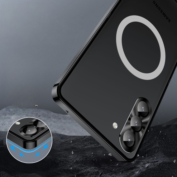 Carcasă de protecție pentru camera foto pentru Samsung Galaxy S24+ Plus, CamShield MagSafe, transparent / negru