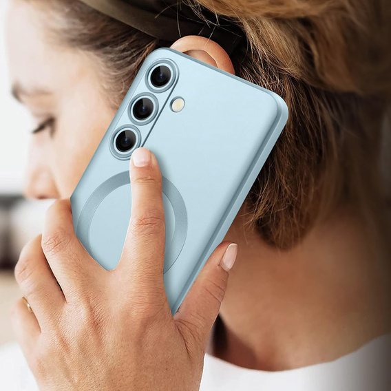 Carcasă pentru Samsung Galaxy A56, ColorMag, pentru MagSafe, albastru + sticlă călită 9H