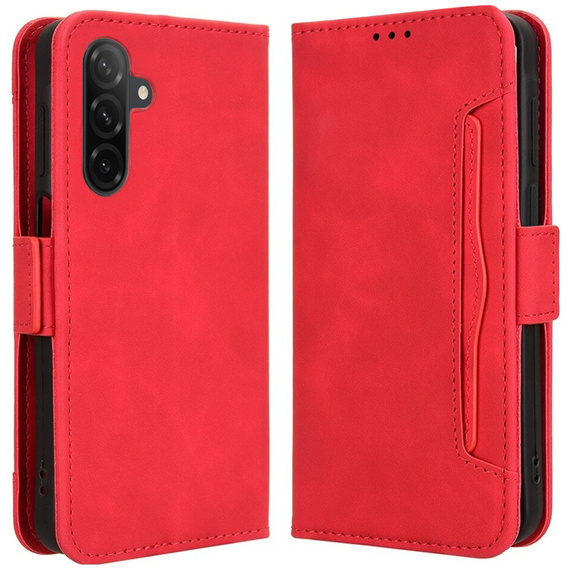 Cu clapetă pentru Samsung Galaxy A26, Card Slot, roșu