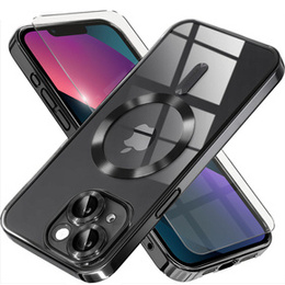 Husă pentru iPhone 13, Electro MagSafe, negru + Sticlă pentru ecran