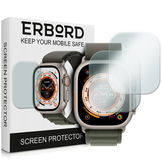 2x Szkło Hartowane ERBORD do Apple Watch Ultra 49mm, Szybka