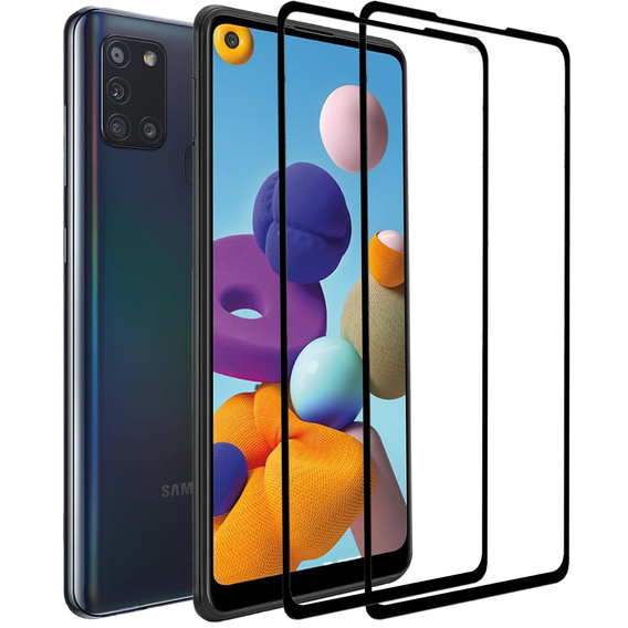 2x sticlă călită pentru Samsung Galaxy A21/A21S, ERBORD 3D pentru întregul display