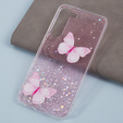 Husă pentru Samsung Galaxy S24, Glitter Butterfly, roz