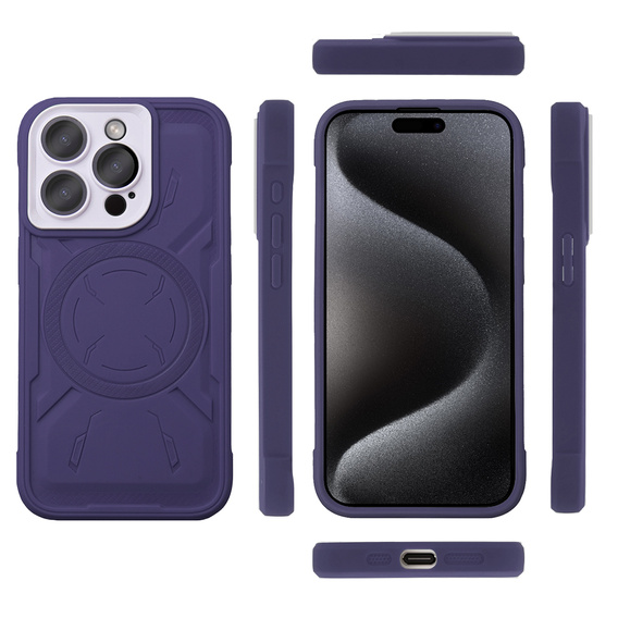 Husă pentru iPhone 15 Pro, ERBORD Armor Mag, violet