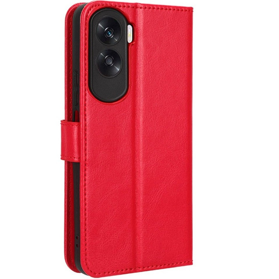 Cu clapetă pentru Honor 90 Lite 5G, Crazy Horse Wallet, roșu