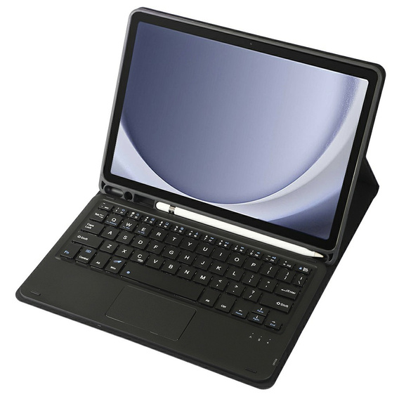 Carcasă + tastatură Samsung Galaxy Tab A9+, Leather Pen Slot TouchPad, negru