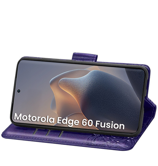 Cu clapetă pentru Motorola Edge 60 / 60 Fusion, Butterfly, violet