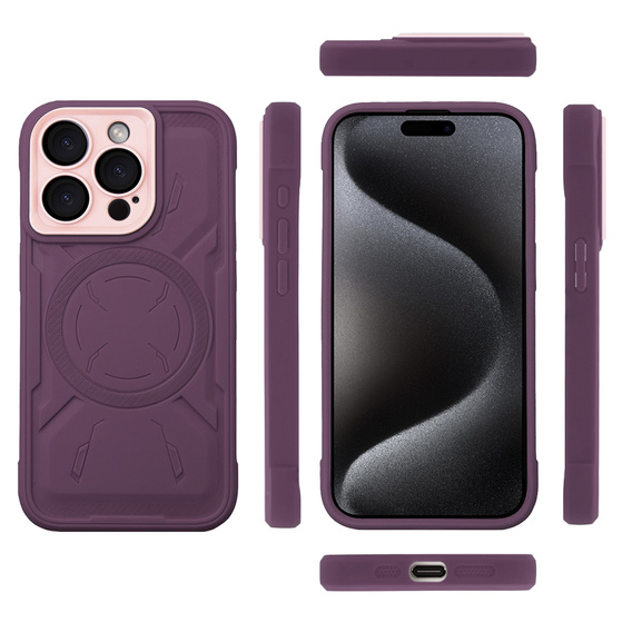 Husă pentru iPhone 15 Pro Max, ERBORD Armor Mag, maroon