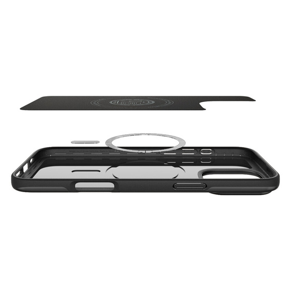 Carcasa Spigen pentru iPhone 16 Pro Max, Thin Fit Mag, negru + sticlă temperată 9H