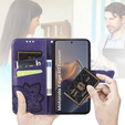 Cu clapetă pentru Motorola Edge 60 / 60 Fusion, Butterfly, violet