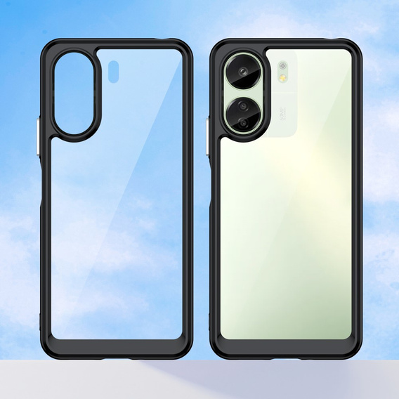 Huse pentru Xiaomi Redmi 13C / Poco C65, Fusion Hybrid, transparent / negru