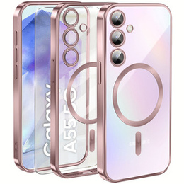 Husă pentru Samsung Galaxy A55 5G, Electro MagSafe, roz + Sticlă pentru ecran