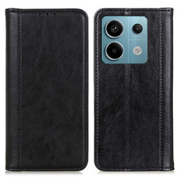 Huse pentru Xiaomi Redmi Note 13 Pro 5G, Wallet Litchi Leather, negru