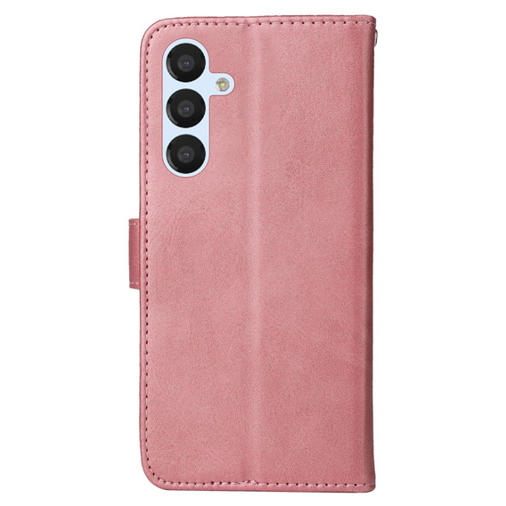 Cu clapetă pentru Samsung Galaxy A34 5G, Leather Wallet, roz rose gold