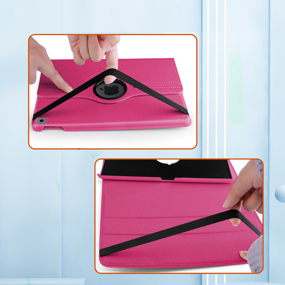 Husă pentru iPad 11" 2025 A16 (11 gen.) / iPad 10.9" 2022 (10 gen.), rotativă 360, roz