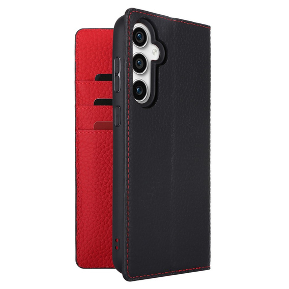 Cu clapetă pentru Samsung Galaxy A25 5G, Litchi Skin Grain, negru