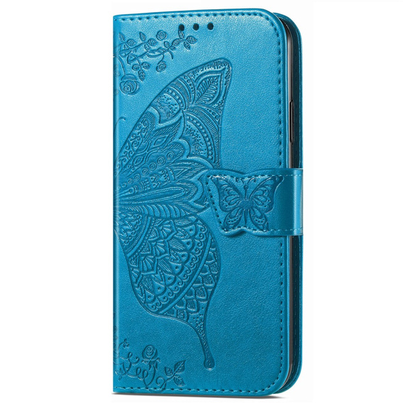 Cu clapetă pentru Xiaomi 13, Butterfly, albastru