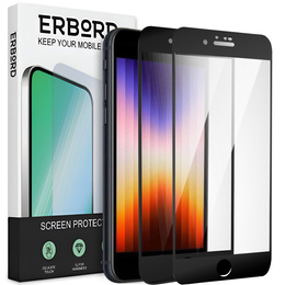 2x sticlă călită pentru iPhone 7/8/SE 2020/SE 2022, ERBORD 3D pentru întregul display