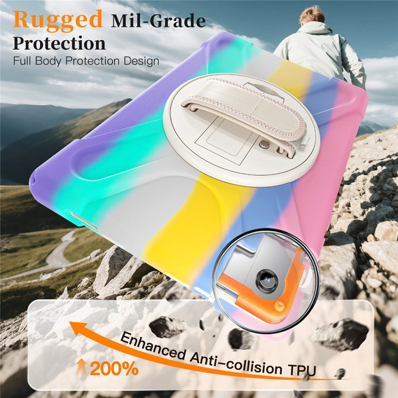 Husă blindată cu suport și curea de umăr pentru Samsung Galaxy Tab A11+