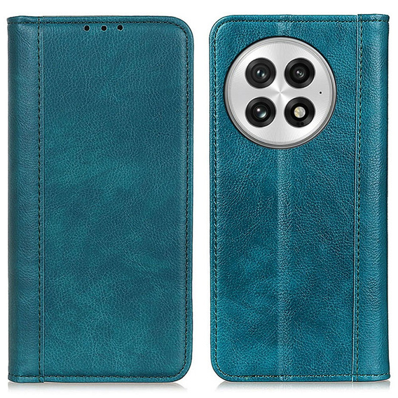 Husa cu clapetă pentru OnePlus 13, Split Leather, verde