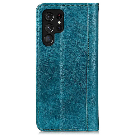 Huse pentru Samsung Galaxy S24 Ultra, Wallet Litchi Leather, verde