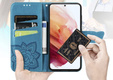 Cu clapetă pentru Motorola Edge 50 Neo / Motorola ThinkPhone 25, Butterfly, albastru