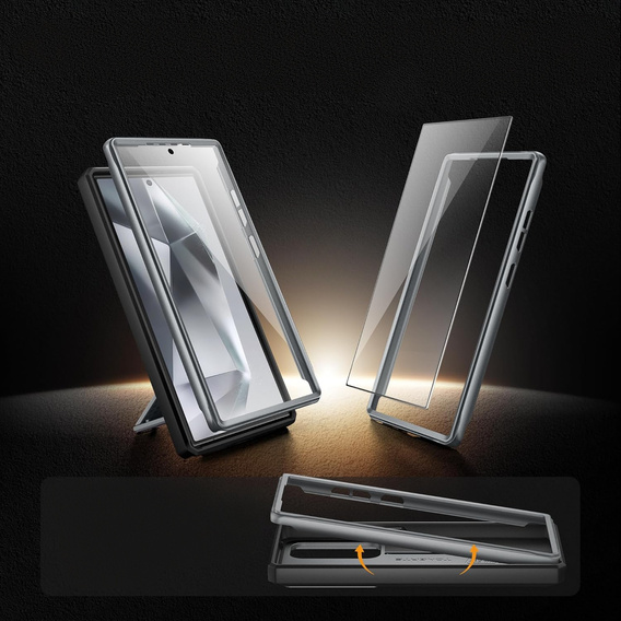 Husa pentru Samsung Galaxy S24 Ultra, Tongate MECH Series Clip, gri