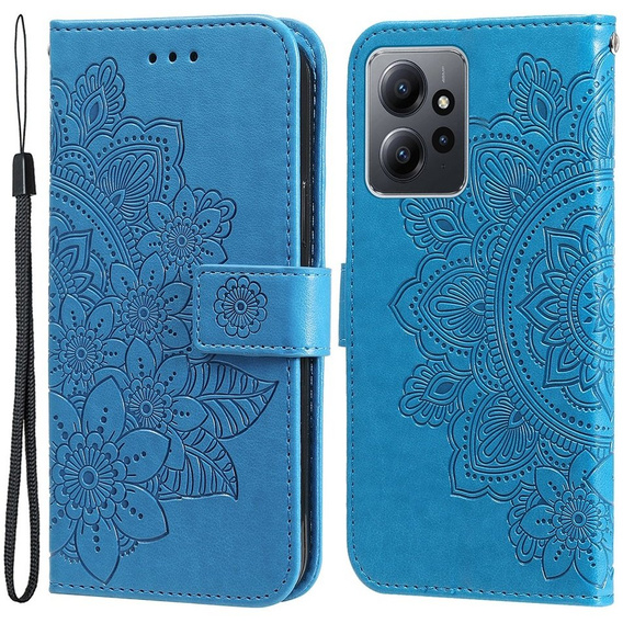 Cu clapetă pentru Xiaomi Redmi Note 12 4G, Mandala Flower, albastru