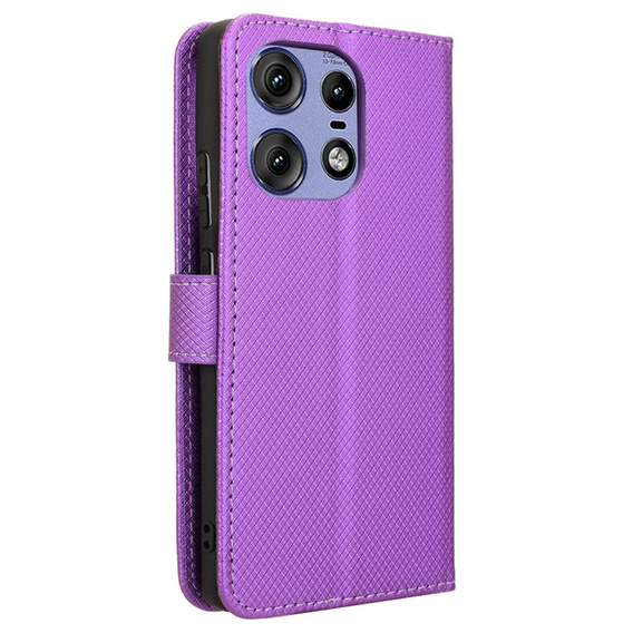 Cu clapetă pentru Motorola Edge 50 Pro, Wallet Smart Magnet, violet