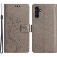 Cu clapetă pentru Samsung Galaxy S23 FE, Butterfly, gri