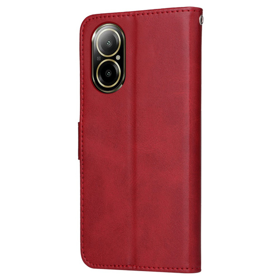 Cu clapetă pentru Realme C67, Leather Wallet, roșu