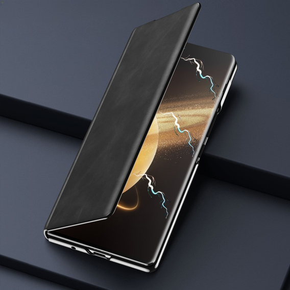 Husă cu clapetă pentru Honor Magic V3 5G, textură Wallet Nappa, negru