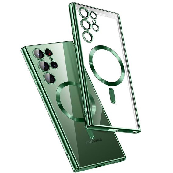 Husă pentru Samsung Galaxy S25 Ultra, Electro MagSafe, verde + Sticlă pentru ecran