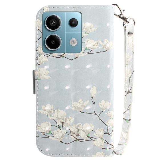 Cu clapetă pentru Xiaomi Redmi Note 13 Pro 5G, Wallet, Magnolia Flowers gri