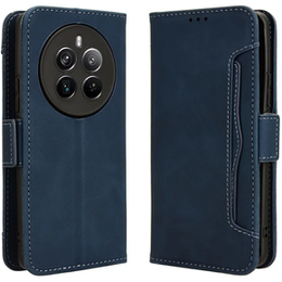 Cu clapetă pentru Realme 12 Pro 5G / 12 Pro+ 5G, Card Slot, albastru închis