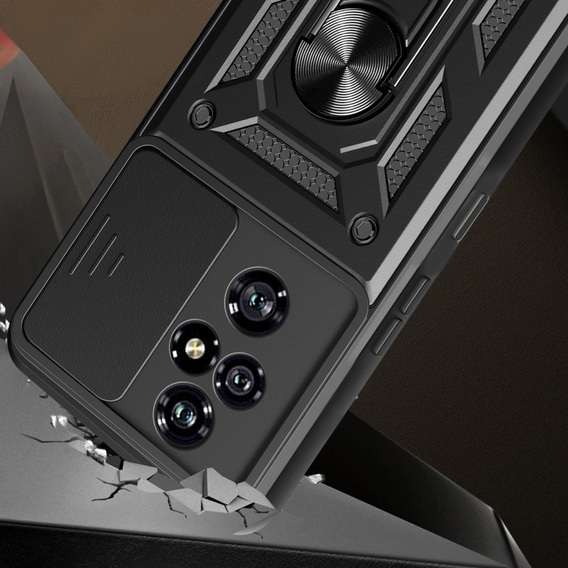 Husă blindată pentru Honor 200 Pro 5G, CamShield Slide, negru