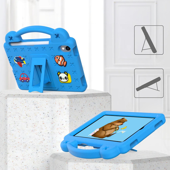 Husă pentru copii pentru iPad mini 8.3" 2021 (6 gen.) / iPad mini 8.3" 2024 (7 gen.), Cute Patterns, cu suport, albastru