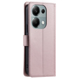 Husă cu clapetă pentru Xiaomi Redmi Note 13 Pro 4G / Xiaomi Redmi Note 14S / Xiaomi Poco M6 Pro 4G, Rhombus Crossbody Leather, roz rose gold