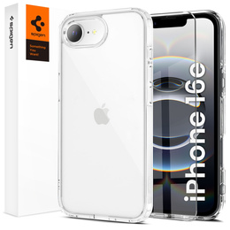 Carcasa Spigen pentru iPhone 16E, Ultra Hybrid, transparentă + sticlă temperată 9H